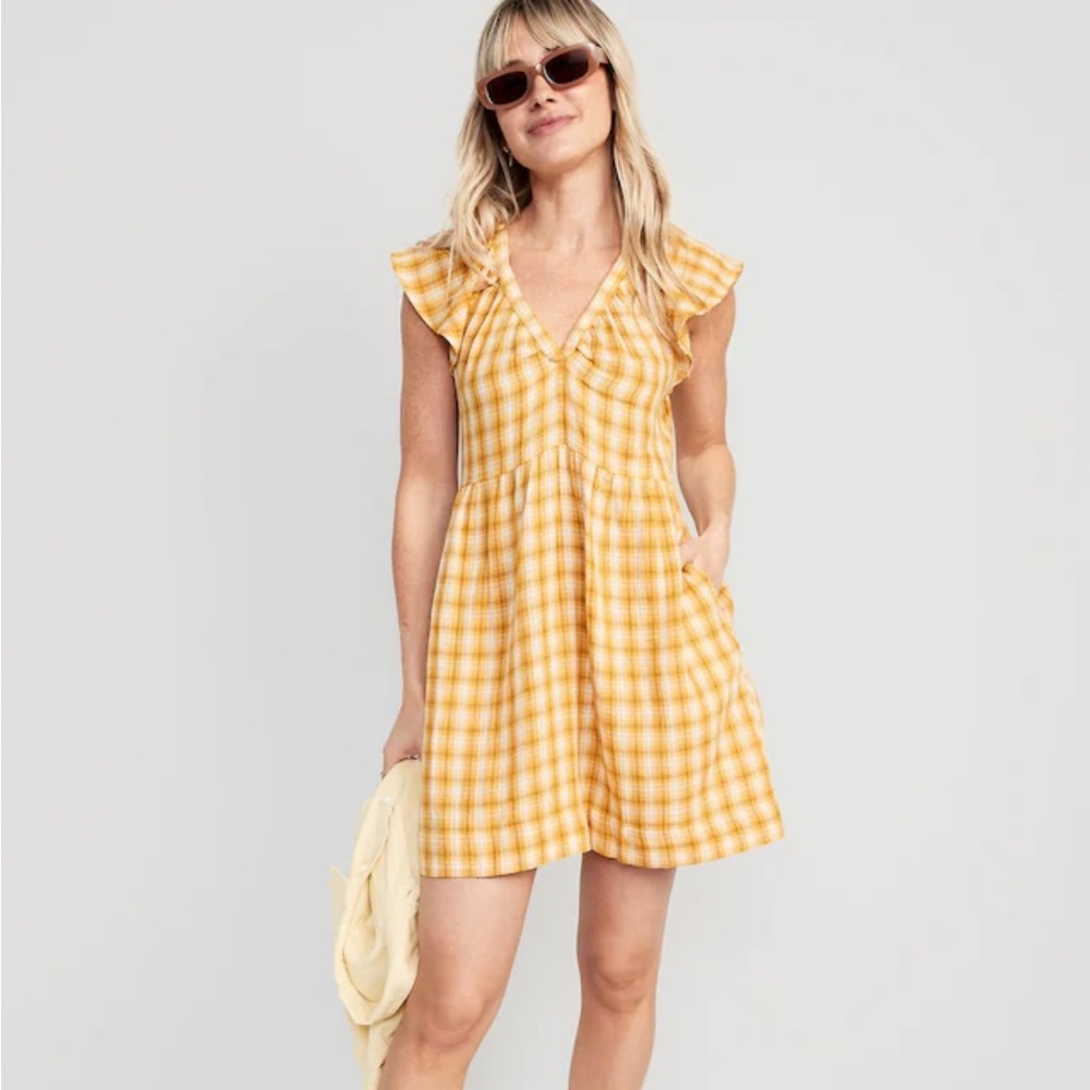 Old Navy flutter sleeve swing dress S tall